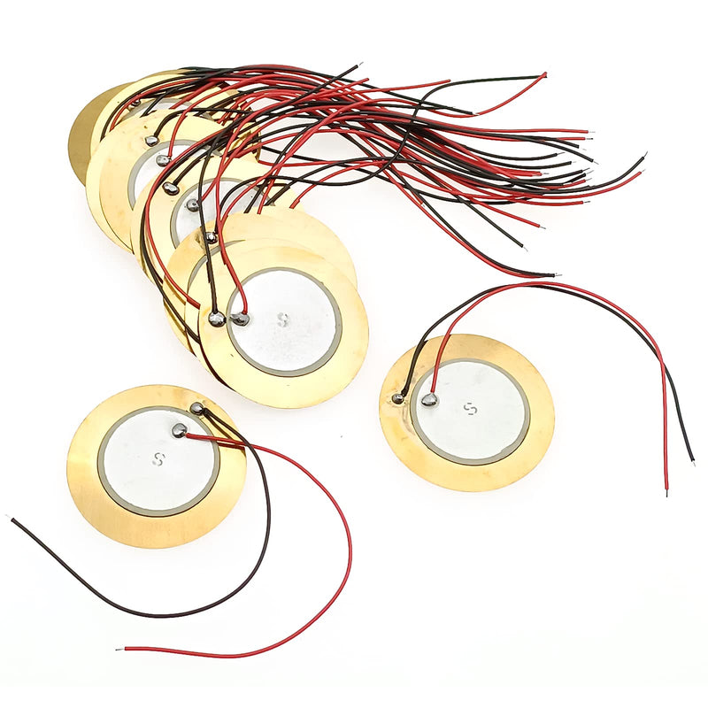 20 Pcs 35mm Piezo Pickup Transducer Contact Microphone Trigger Sound Sensor Piezo Amplifiers Discs with 4" Lead for Acoustic Guitar Drum Acoustic Instrument [FDXGYH]
