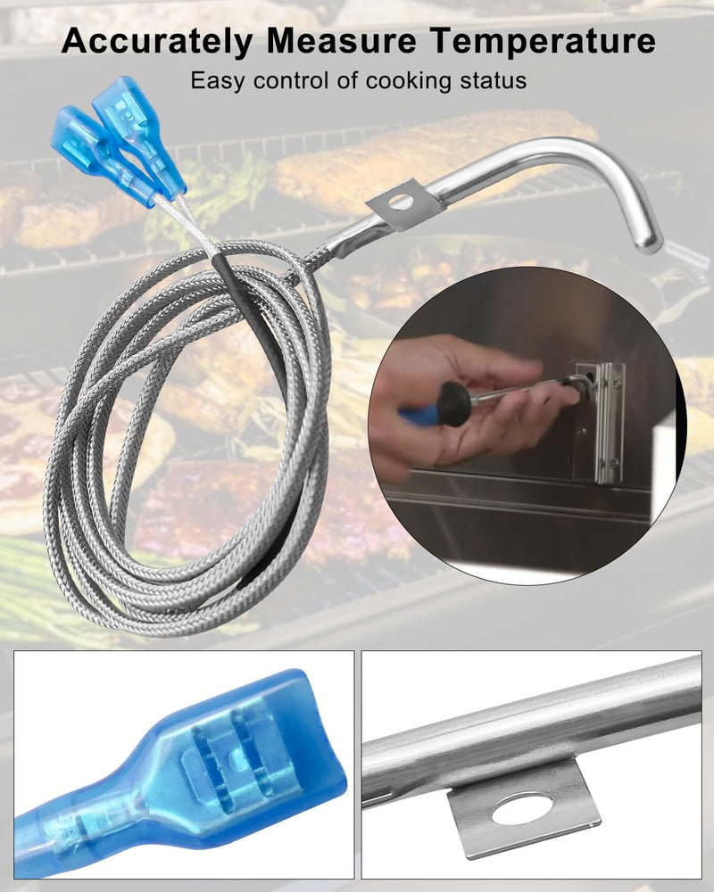 RTD Temperature Probes & Ignitor Fit for Louisiana Country Smoker Wood Pellet Grill, RTD Temperature Sensor and Meat Probe and Hot Rod Ignitor Kit