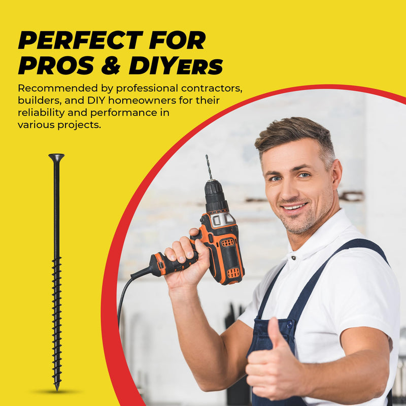 Qualihome #10 Coarse Thread Sharp Point Drywall Screw with Phillips Drive #2 Bugle Head, 1 Lb/Pound, Black, Ideal Screw for Drywall Sheetrock, Wood and More (4-1/2 Inch) 4-1/2 Inch