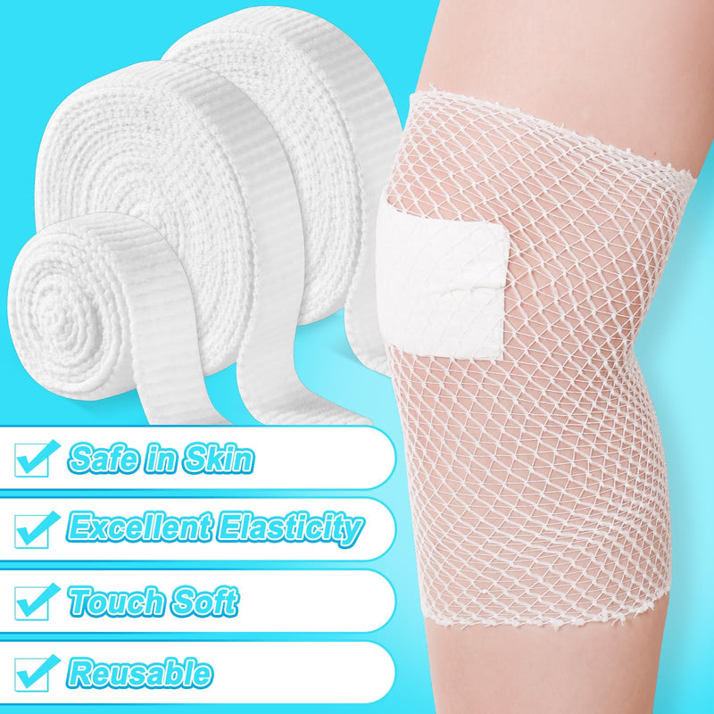 3 Roll Tubular Elastic Bandages, Tubigrip Size D for Arm Foot Knee Leg Net Wound Dressing Compression Sleeve Elastic Bandage Medical Wrap 25 Yard Stretched Stockinette Tubing