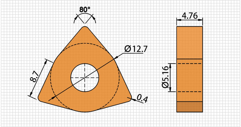 CNC Carbide Inserts WNMG431/WNMG080404-ZTM for Metal Lathe Turning Tools, TiN Coated Carbide Lathe Tools, Semi-Finishing chipbreaker Cutter, 10 PCS