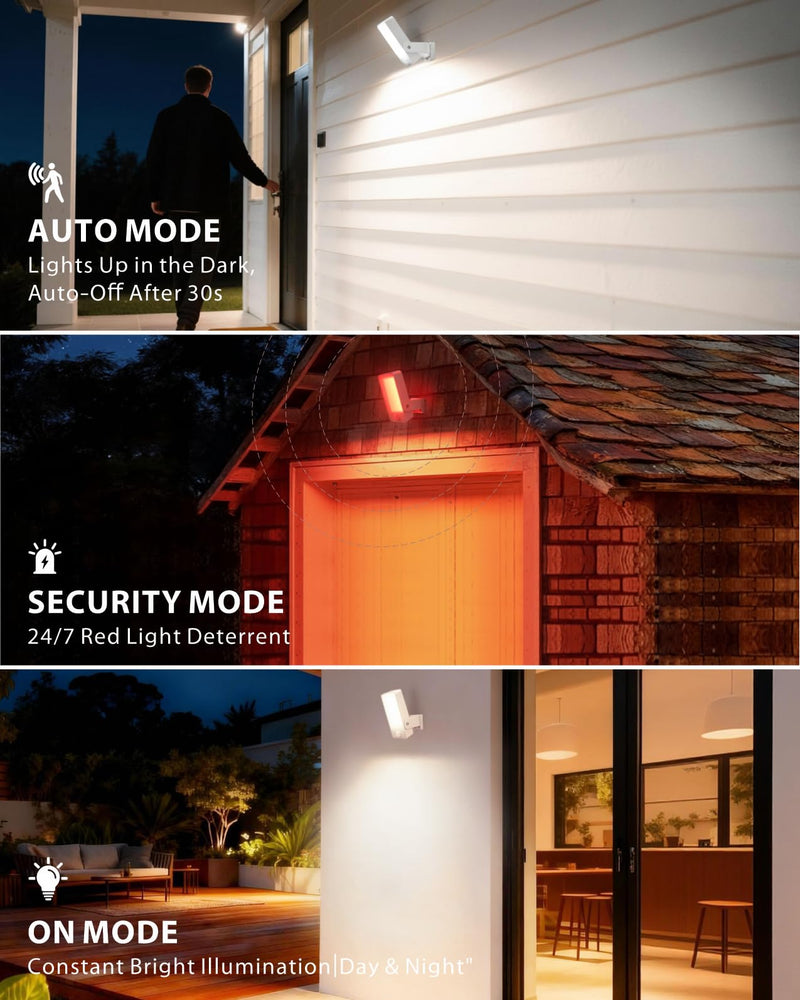 Battery Motion Sensor Light Outdoor, Motion-Sensing Security Light with Remote Control, 10000mAh 600 Lumens IP65 Waterproof, Ideal for Porches,Garages,Yards (White, 1 Pack) White
