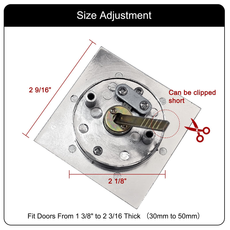 Pocket Door Lock with Edge Pull,Privacy Door Hardware Suitable for Bathroom Bedroom etc Recessed 2 Sided, 2 3/8" Backset, Invisible Hardware for 1 3/8” to 2 3/16” Thickness Door (Sliver+Edge Pull) Sliver+Edge Pull