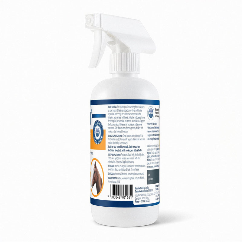 Microcyn Livestock Hoof Care Spray – 16 oz HOCl-Based Hoof Cleanser – Supports Healthy Hoof Condition & Moisture Balance – For Horses, Ponies, Donkeys & Farm Animals.