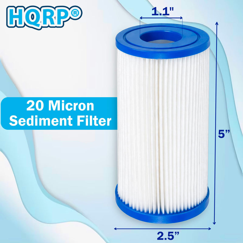 HQRP 5" x 2.5" Cold Plunge Water Filter Cartridge 20 Micron, Universal Fit Replacement for Ice Bath, Ice Pod, Plunge Tub, Spa, Pool, Pleated Sediment Filter, High Flow, 4-Pack