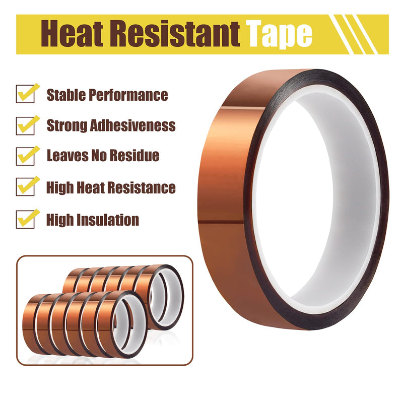 Heat Tape for Sublimation Transfer, Heat Resistant, Adhesive Transfer Tape, Thermal, No Residue, 12 Rolls 20mm x33m(108ft)
