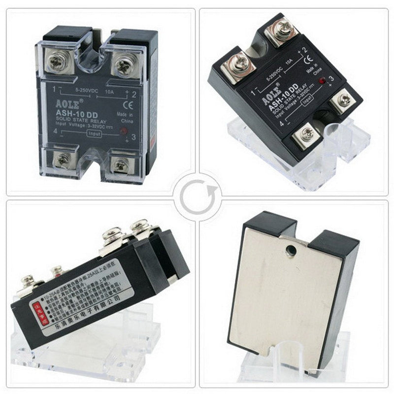 WerFamily SSR Solid State Relay SSR-10DD DC-DC 3-32V DC / 5-250V DC / 10A DC to DC