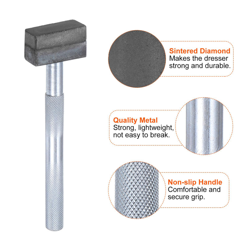 HARFINGTON Grinding Wheel Dresser 80 Grit Sintered Diamond Grinding Wheel Stone Dressing Tool with Flat Diamond Coated Surface for Grinding Truing Deburring Wheels, Brown