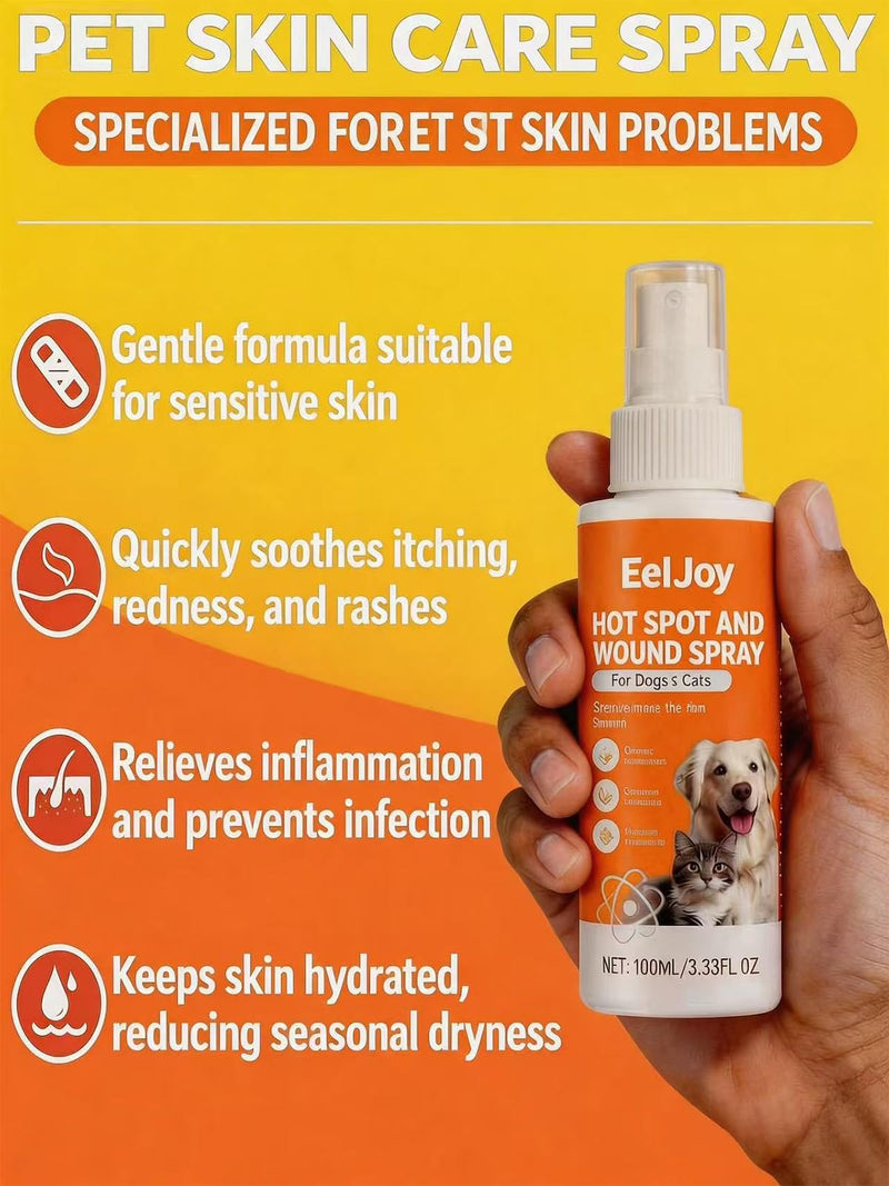 Pet Skin Care Spray,Cat & Dog Skin Cleansing Spray - Gentle Daily Care for Skin Comfort and Hygiene