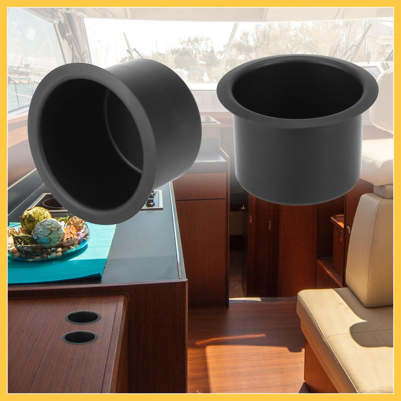 2pcs Aluminum Alloy Bottle Cup Drink Holder Insert Replacement Black for Marine Boats RVs Auto Replacement Parts