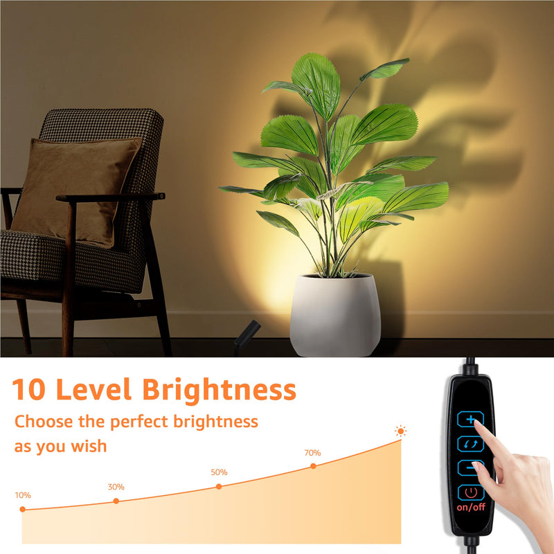 3000K/4000K/5000K Adjustable LED Floor Lights for Plants, Pictures, Artwork - 10ft Cord, Dimmable, 2 Pack Black