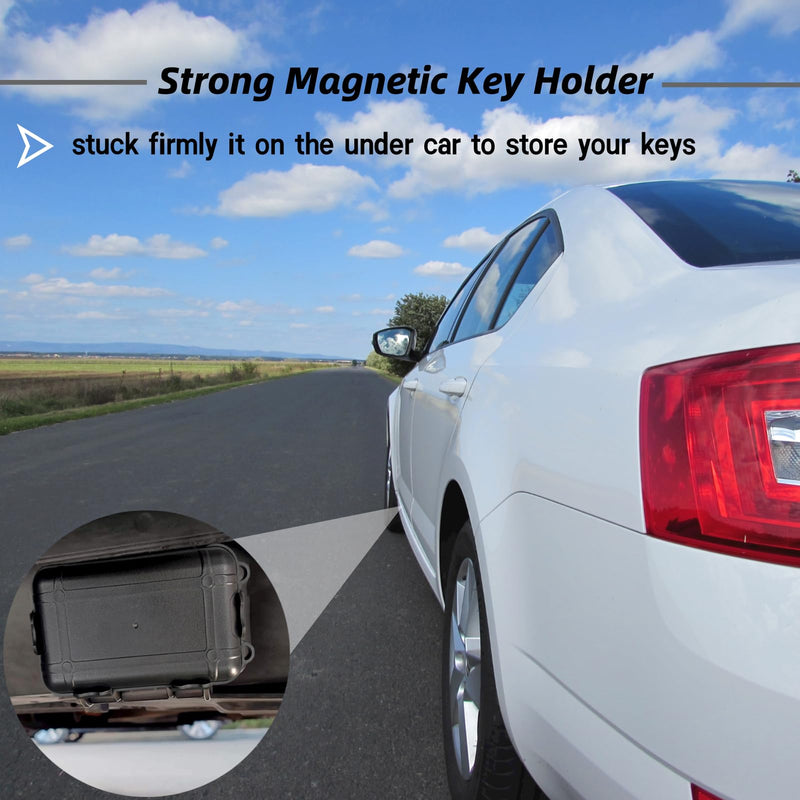 2 Pcs Magnetic Key Holders Under Car, Hide Key Magnetic Box for Storage Key Indoors, Outdoors, Waterproof Hider Key on The Bottom of Car 2 PCS