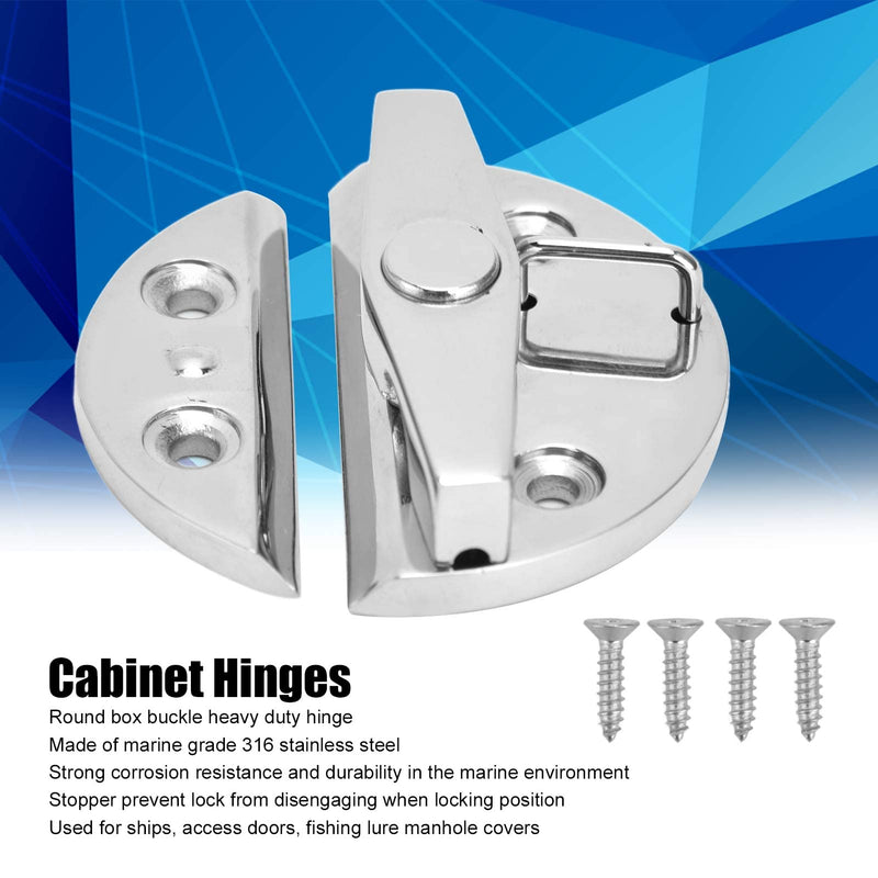 Hilitand Boat Door Cabinet Hatch Round Turn Button Catch Marine Hinge 316 Stainless Steel, Marine Hardware Accessories