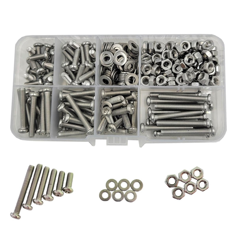 M4-0.7 x 10mm,12mm,16mm,20mm,25mm,30mm Pan Head Phillips Machine Screws,18-8 Stainless Steel Bolts Nuts Washers Screws Assortment Set (M4 Pan Head Phillips Screws) M4 Pan Head Phillips Screws