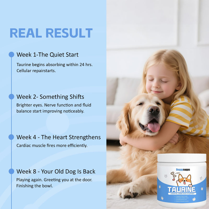Doggy Supps Taurine - Taurine Supplement for Dogs - Immune Support, Boost Energy & Vitality, Skin & Coat Health for Heart, Vision & Daily Wellness - 200 Grams(1pc) 1pc