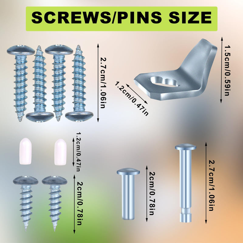 Screen Door Closer Kit, Quality Steel Storm Door Replacement Parts Compatible with Wright Products Screen Door Closer Parts with Brackets, Pins and Mounting Screws (White)