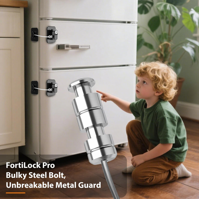 Refrigerator Lock, Child Safety Cabinet Locks, Mini Fridge Locks for Adults, Heavy Duty Lock for Refrigerator Cabinets, Drawers, Safety with Key, Black (6 PCS) 6