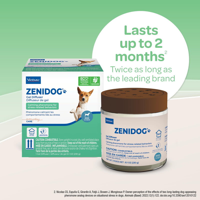 Virbac ZENIDOG Gel Diffuser - Dog Calming Pheromone Diffuser for Stress Relief No Electricity Required and Lasts up to 2 Months - PawsPlanet Australia
