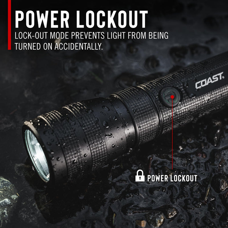 Coast G60R 1000 Lumen Waterproof Rechargeable LED Flashlight, 2-Pack