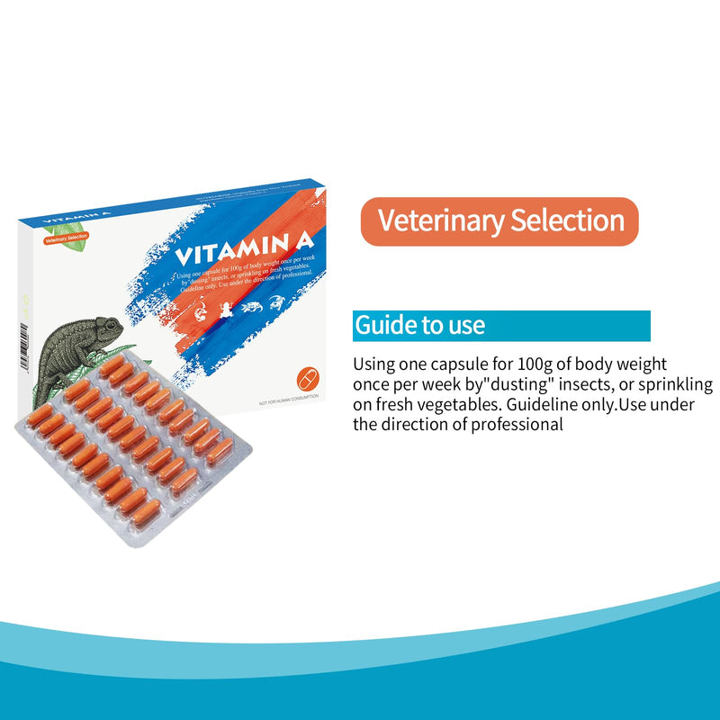 Vitamin A Supplement for Reptiles and Amphibians, 30 Capsules. - PawsPlanet Australia