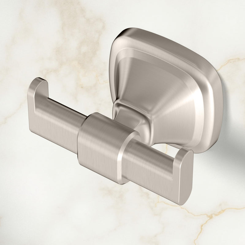 Gatco 5515SN Beverly Robe Hook, Satin Nickel, Wall-Mounted Bathroom Hook for Robes, Towels, and Clothing, Durable Metal Luxury Design Traditional Satin Nickel