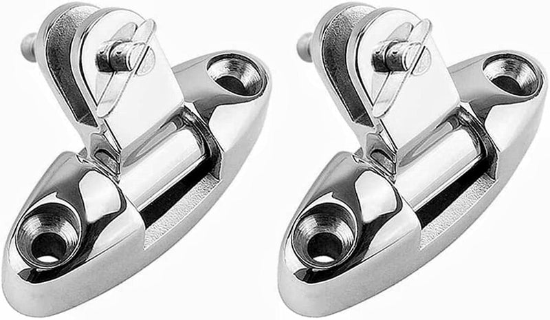 Pair of Marine Swivel Deck Hinges with Rubber Pad, 316 Stainless Steel Bimini Top Fitting for Fishing Boat Canoe Accessories W/Quick Release Pin Type: With Quick Release Pin