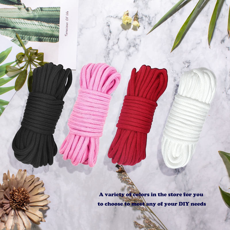 Soft Cotton Rope, 32 feet / 10m Rope, 8mm Thick, Soft Rope, Long Rope, Soft Tying Rope (Pink+Pink) picoggo-cotton-rope6_pi