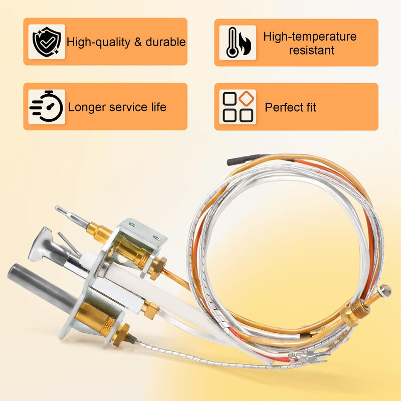 4021-733 Pilot Assembly Kits Propane Gas for Heat N Glo, Heatilator Fireplaces, 25661 Pilot Assembly with Thermocouple, Thermopile Replacement Parts for Heatilator Gas Stoves 4021-733 Propane Gas