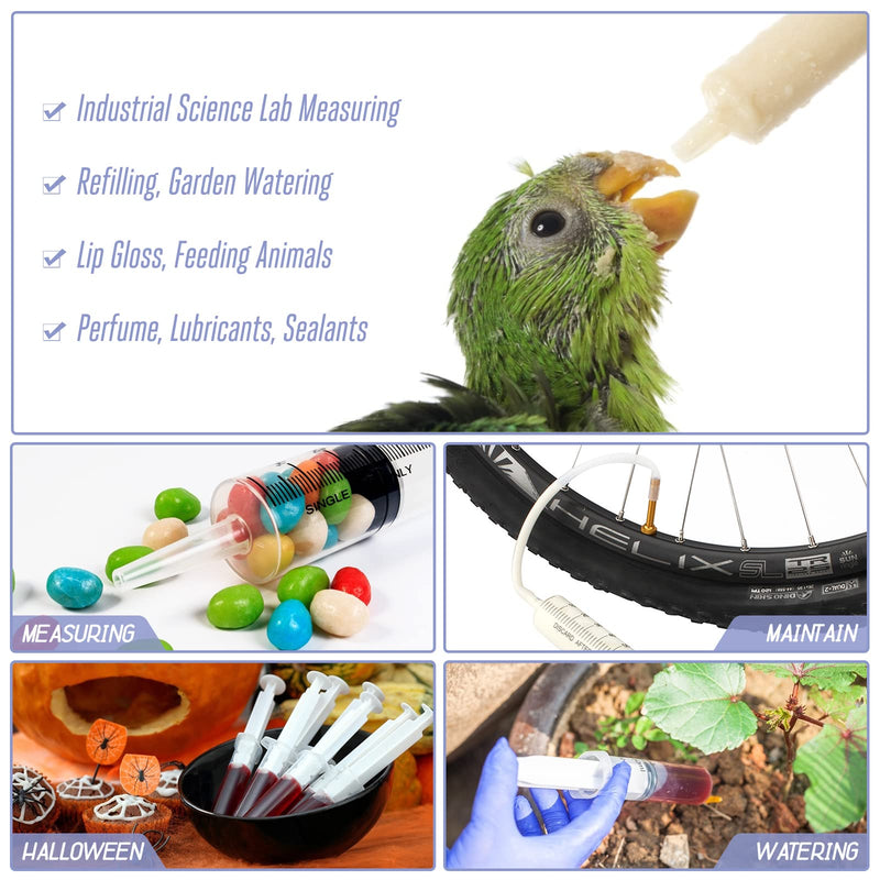 SHAOTONG 60ml Syringe with 40 Inch Tube and Tip Adapter, for Feeding Pets, Liquid Refilling, Drawing Oil Fluid 60ML/CC
