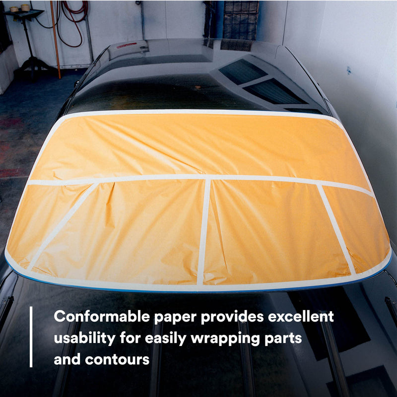 3M Scotchblok Masking Paper 06732, Gold Color, Polycoated Backing, Bleed Through Resistant, 12 in x 180 ft
