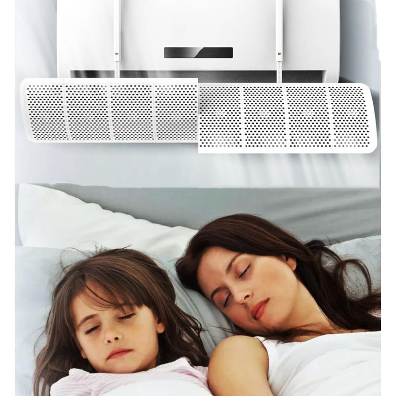 Air Conditioner Deflector,8-Blade 360° Adjustable Mini Split Deflector Anti Direct Blowing Change Wind Direction for Wall Mounted Air Conditioners,White White