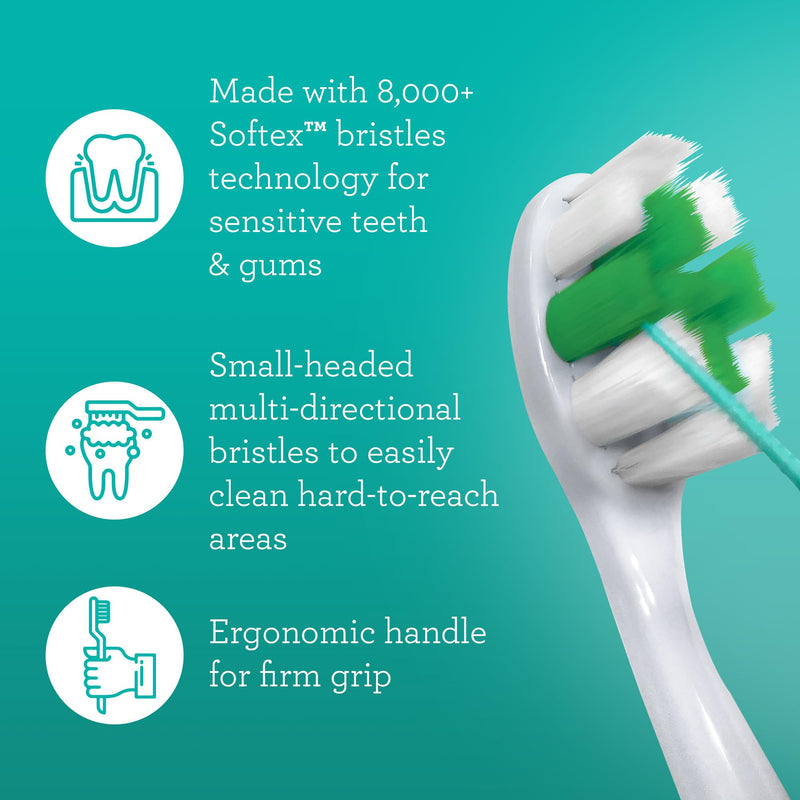GuruNanda Butter On Gums Toothbrush with 8000+ Softex Bristles, Ultra Soft Bristles for Sensitive & Receding Gums, Perfect for Whiter Teeth, 6 Count Multicolor 6 Count (Pack of 1)