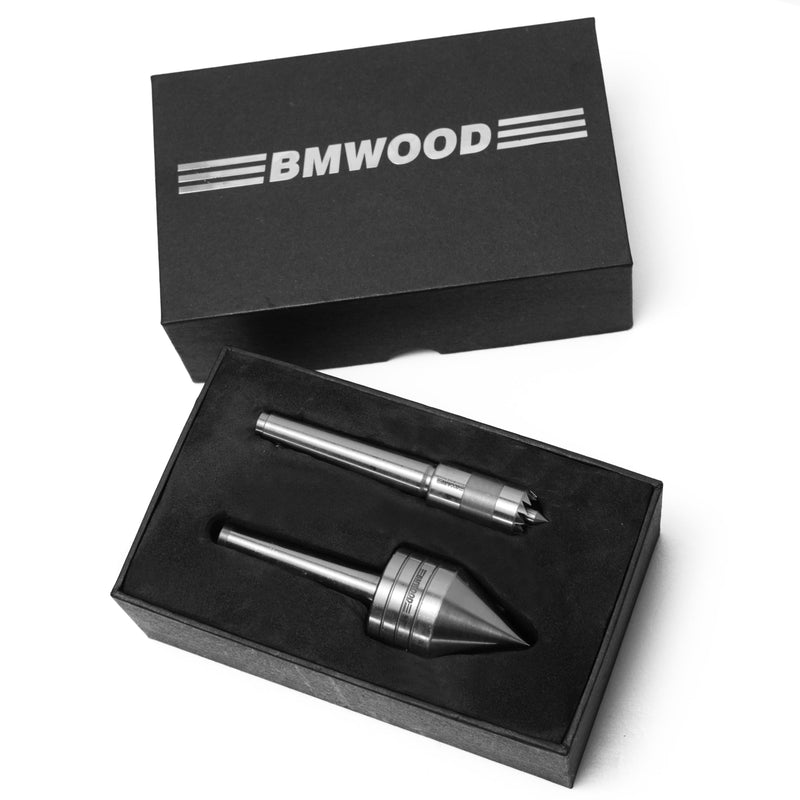 Woodlathe MT1 Centers Set, Live Center 1-1/4" Dia and Crown Drive Center 1/2" Dia LC5+DC2/MT1