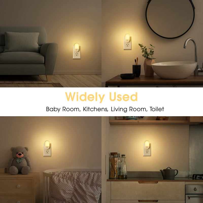 L LOHAS LED Night Lights Plug into Wall, [𝟐 Pack] LED Dimmable Night Light with Light Sensors, 30/60LM Adjustable Brightness Nightlights, Soft White 3000K Automatic Night Light for Kid, Hallway