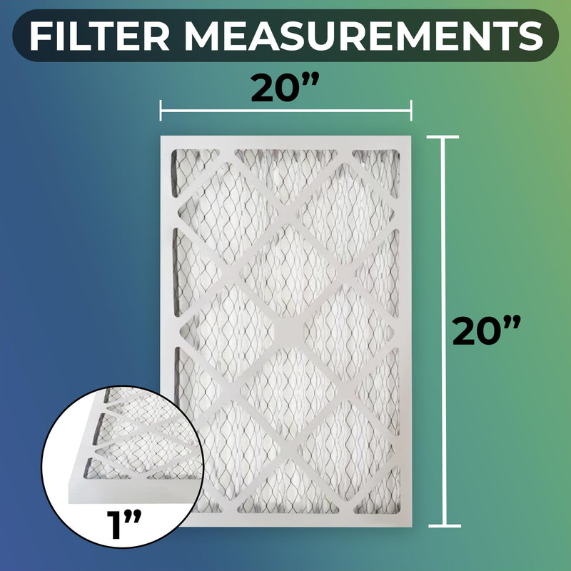 MEC 20x20x1 Air Filter MERV 8 Essential Dust & Allergy Control (4-Pack), Electrostatic Pleated HVAC AC Furnace Filters Replacement (Actual Size: 19.50 x 19.50 x 0.75)