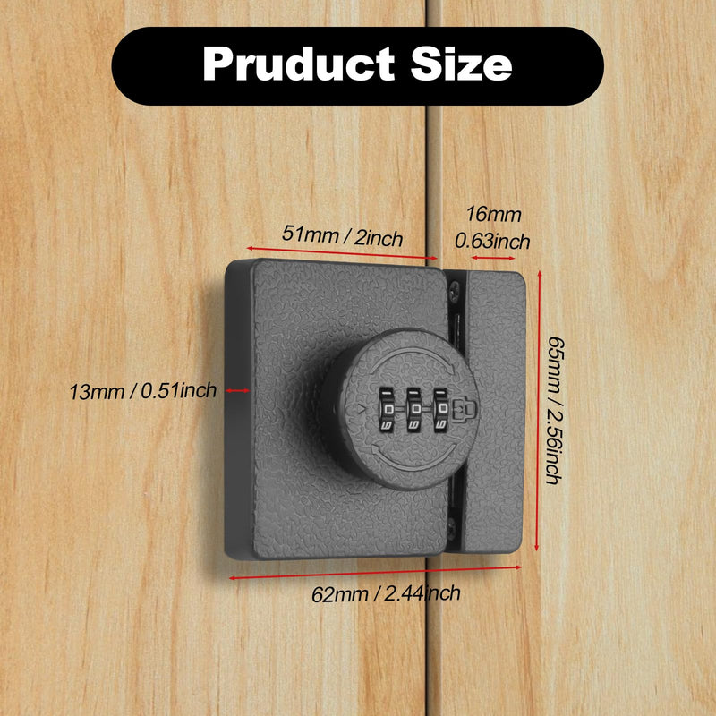 Keyless Combination Cabinet Lock - 3-Digit Security Door Lock for Cabinets, Drawers, and Closets | Childproof & Baby Safety Lock | Easy Installation (Gray) 1 Gray