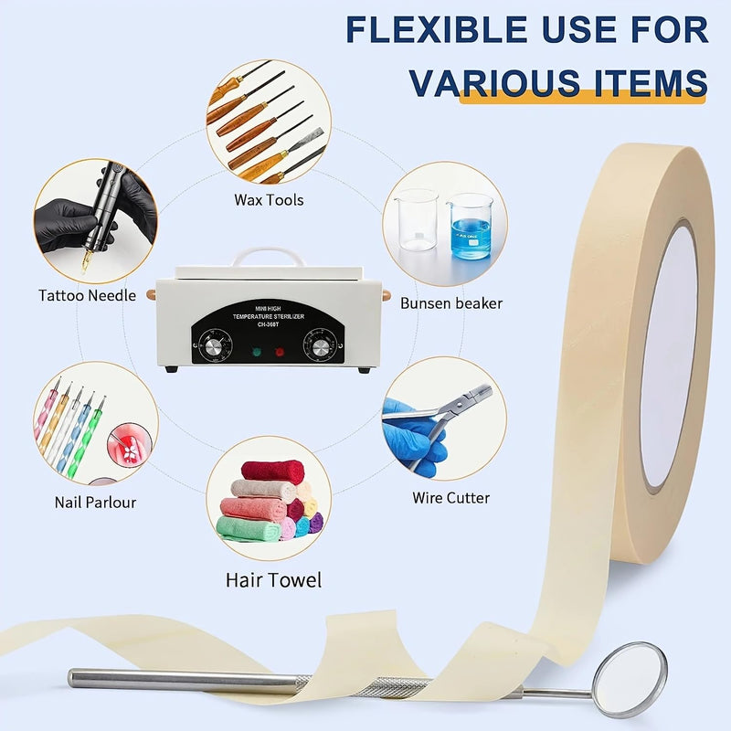Autoclave Sterilization Indicator Tape Set for Beauty and Nails Salons/Tattoo and Dental Tool Cleaning Use, 1/2", 3/4", 1" Width, 55 Yards/Roll (1 Roll 1/2" Width) 1 Roll 1/2" width