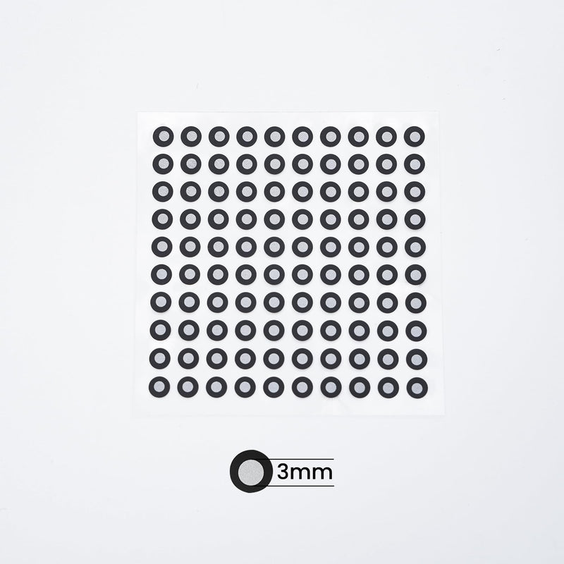 3.0mm 3D Scanner Dots for Accurate Tracking, 3D Scanning Markers Points High Reflective Markers for 3D Scanners, Sticking on Featureless, Small Objects, 500 Points 3mm