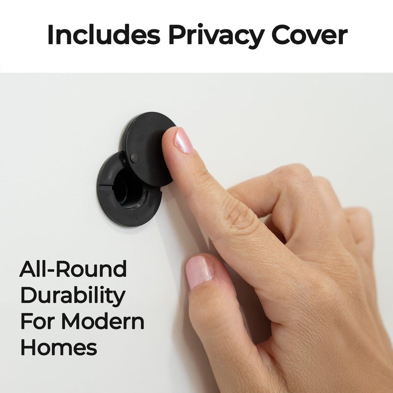 MomsUnited Door Peephole for Front Door – Matte Black Viewer with Privacy Cover for Added Security, Easy Install Peep Hole, 200° Wide Viewing Angle, Includes Drill Bit & Allen Wrench, Pack of 3