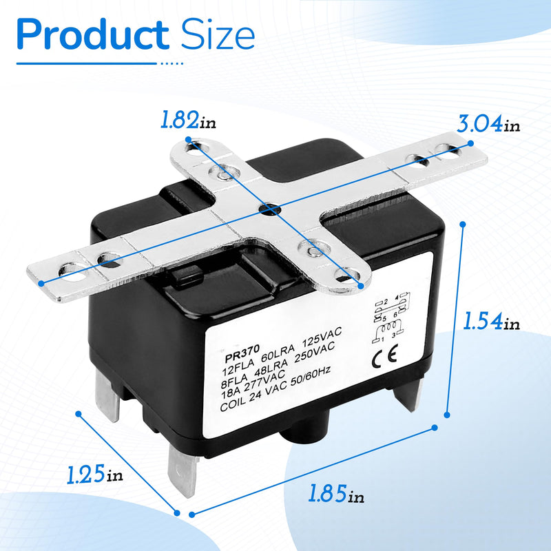 90370 General Purpose 24V AC Relay, 12A Load, SPDT Contacts – Reliable Fan Control for Electromechanical Applications