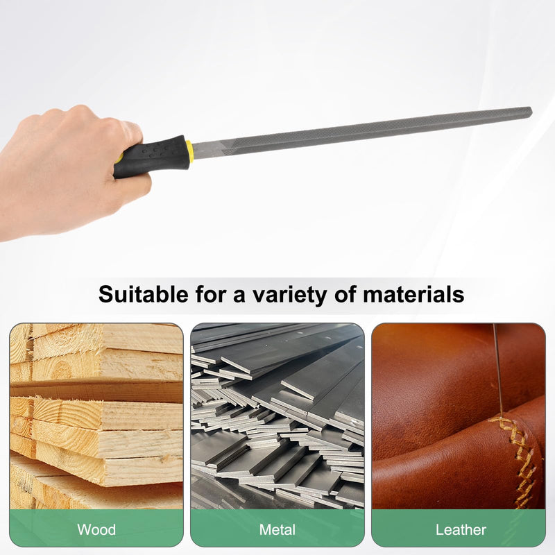 4-Pack Square Metal File 10 Inch, High Carbon Steel Diamond Hand W PVC Grip Handle for Wood/Metal/Ceramic/Glass/Stone/Jewelry/Tile/Model/DIY/Sharpening File 4