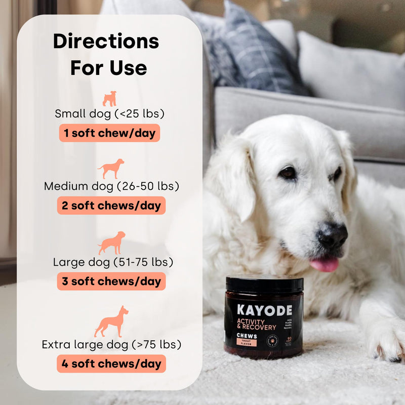 Joint & Recovery | 2-in-1 Joint & Muscle Chews. Help Reduce Pain & Increase Daily Activity. Helps with Arthritis and Pain Prevention. Tasty Trout Flavor.