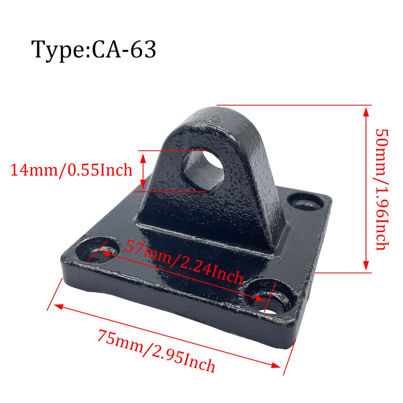 CA-63 Foot Flange Cylinder Flange Cylinder Accessories,for Foot Mounting Work with Pneumatic Standard Cylinder SC 63(1Pcs)