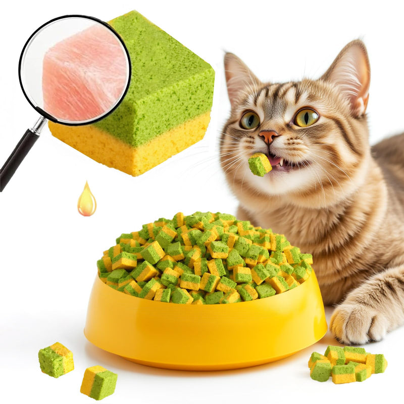 Cats Toy Kitten Grass Treats 260g/9.17oz Freeze Dried 2 in 1 Fish Oil Cat Chew Stick Pellet for Hairball Removal Kitty Catnip Snack Chicken Flavor for Cleaning Teeth & Dental Care Food Indoor
