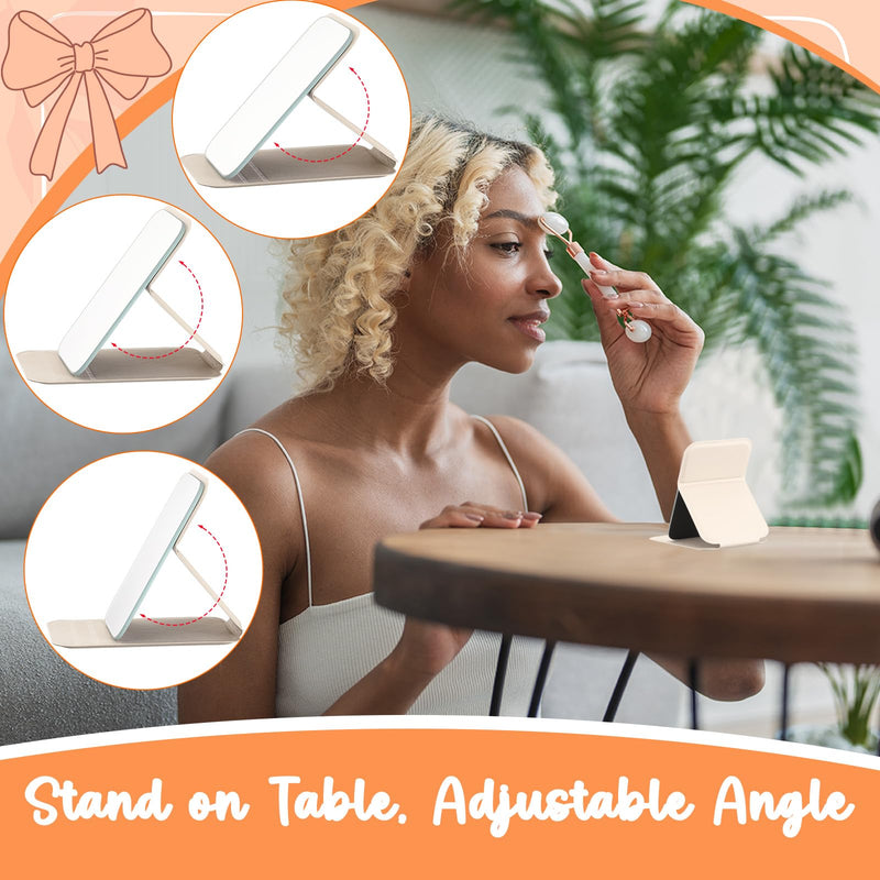 12 Pcs Compact Portable Mirror Bulk Handheld Folding Pocket Makeup Mirror 4.2'' Travel Ultrathin Mirrors for Camping Home Office Sleepover Party Women Mom Party Gift (Rectangle,White,Black) Rectangle White,black 12