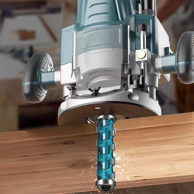 Spiral Flush Trim Router Bit 1/2 Inch Round Shank, 2-61/64 Dia YG8 Carbide Bit, Double Bearing Spiral Trimming Tool Woodworking Milling Cutter Tool for Wood MDF 2-61/64(75mm)