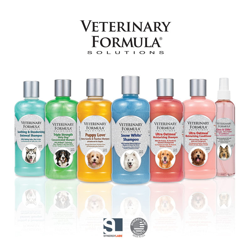 Veterinary Formula Solutions Snow White Shampoo for Dogs and Cats, 17 oz – Safely Remove Stains Without Bleach or Peroxide – Gently Cleanses, Deodorizes and Brightens White Coat – Fresh Scent - PawsPlanet Australia
