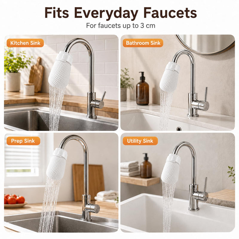 50 Pack Faucet Filter Bags, 3-Layer Sink Tap Filters with Adjustable Strap