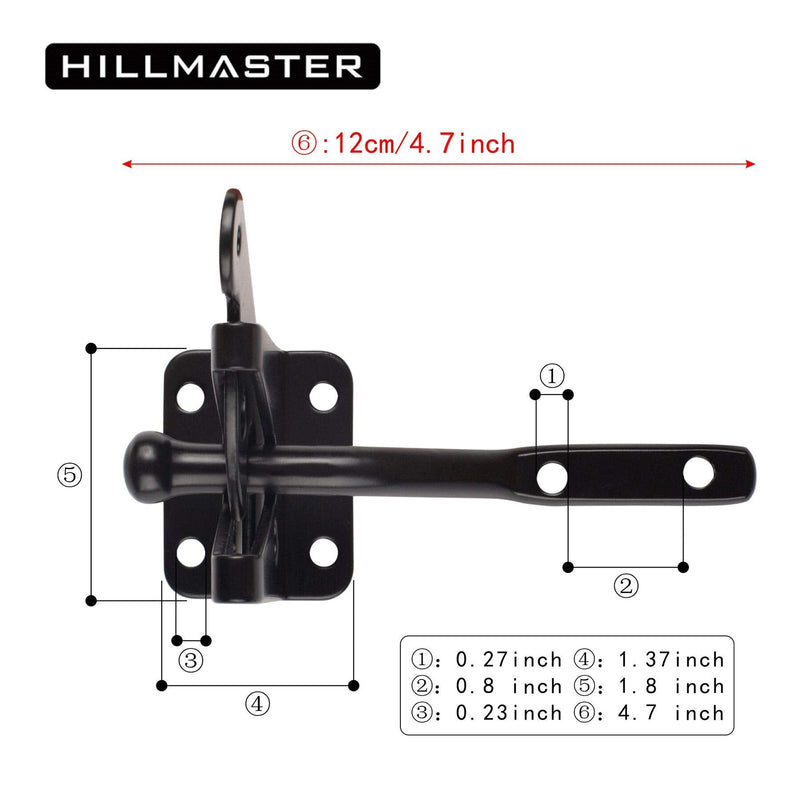 Self Locking Gate Latch for Wooden Fence Heavy Duty,Gravity Lever Fence Door Latches with Steel Spring Cable Pull String Gate Hardware Gate Lock for Outdoor Secure Pool,Garden,Black Finish 1 Pack