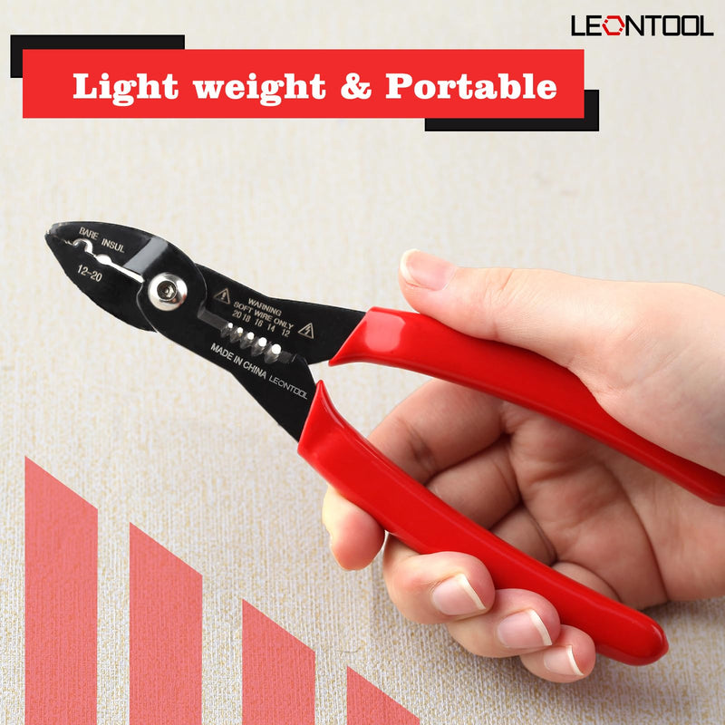 4-in-1 Multi Purpose Electricians Pliers with Wire Cutter, Crimper, Gripper, Stripper| 7" Compact Wire Stripper| Professional Wire Crimping Tool for 12-20 AWG Insulated & Non-Insulated Wires PVC Handle